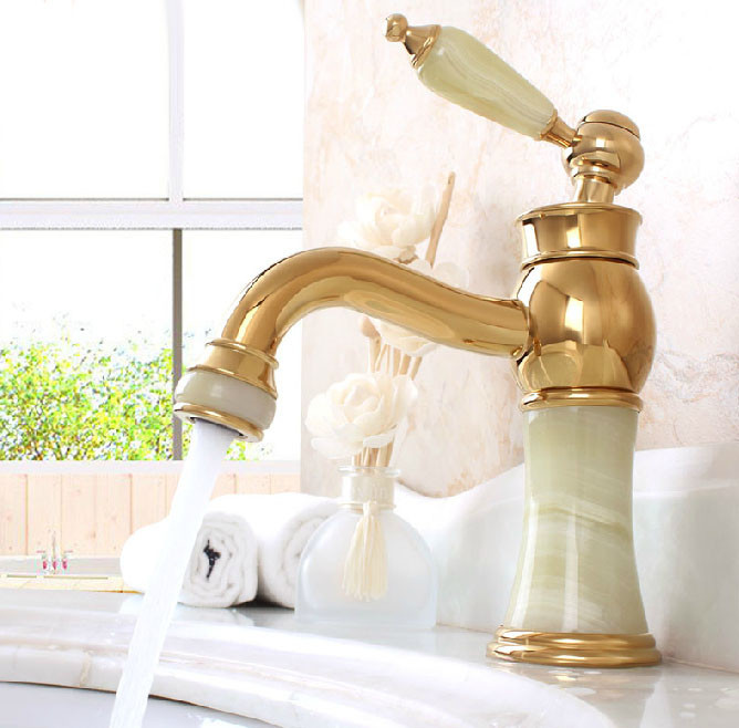Luxury-Gold-Plate-sink-Faucet-Single-Jade-Handle