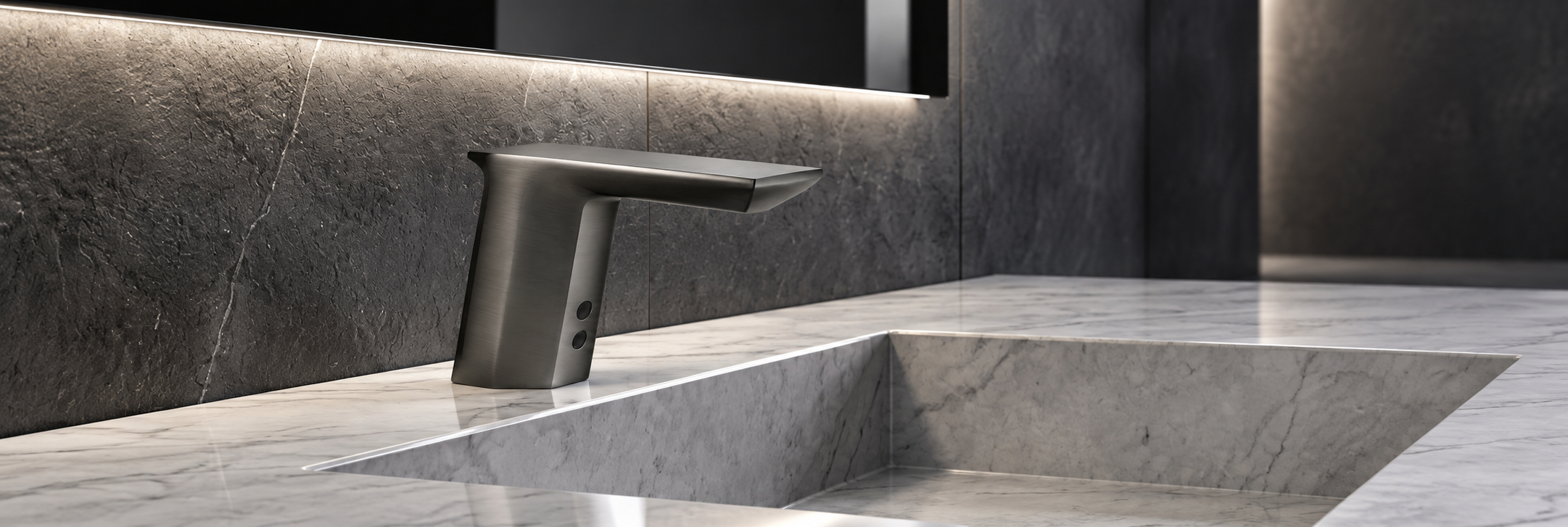 BathSelect deck mount automatic motion sensor faucets