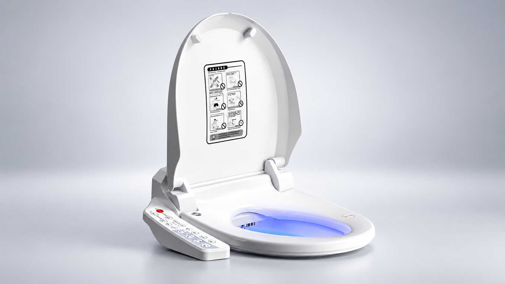 BathSelect electronic bidet toilet seat with integrated panel control for commercial bathroom specification