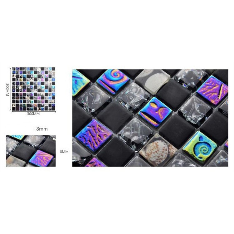 BathSelect Black Electroplate Back Splash Mosaic Wall Tile