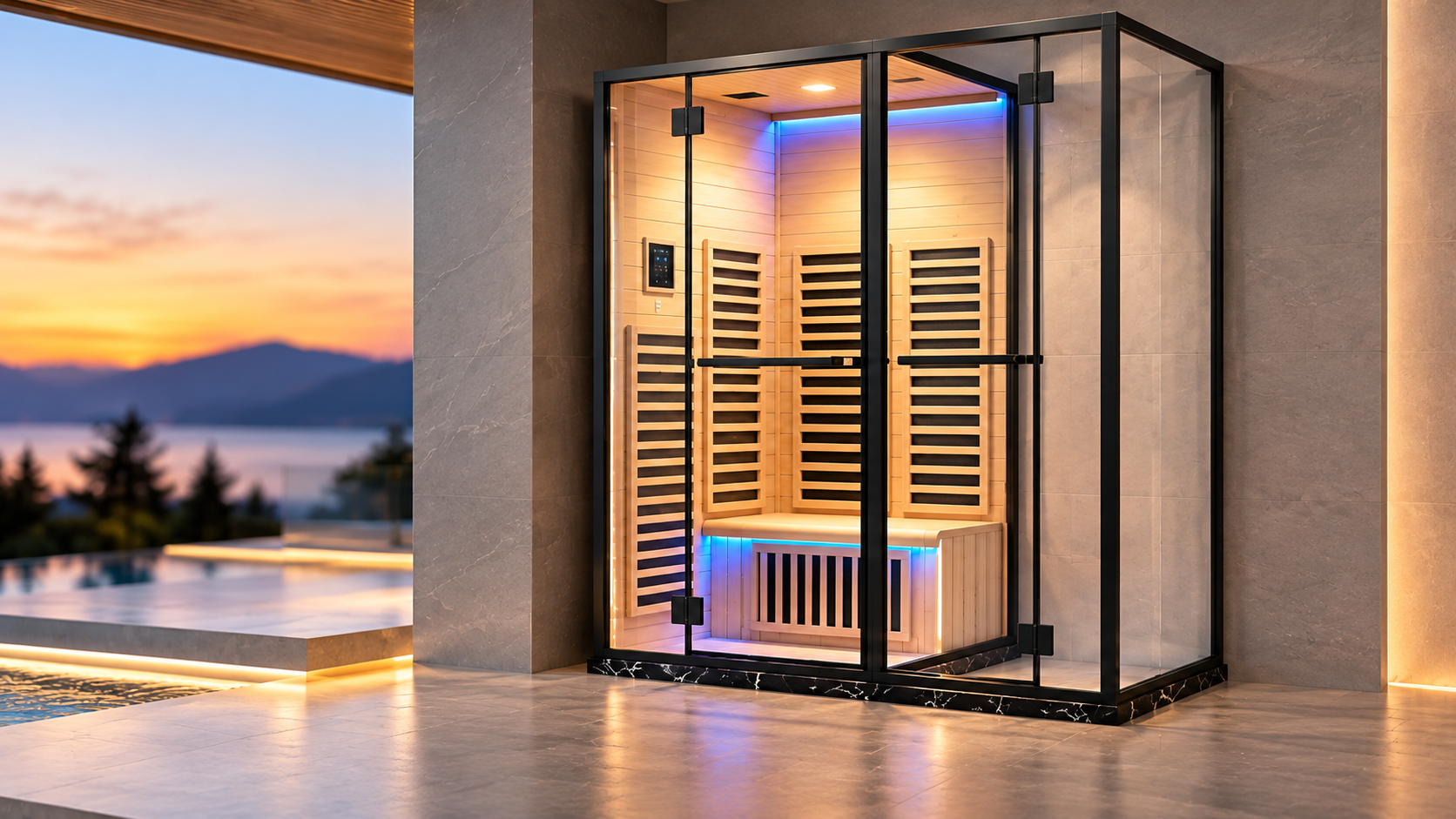 Sauna and steam wellness environment for hospitality spa projects