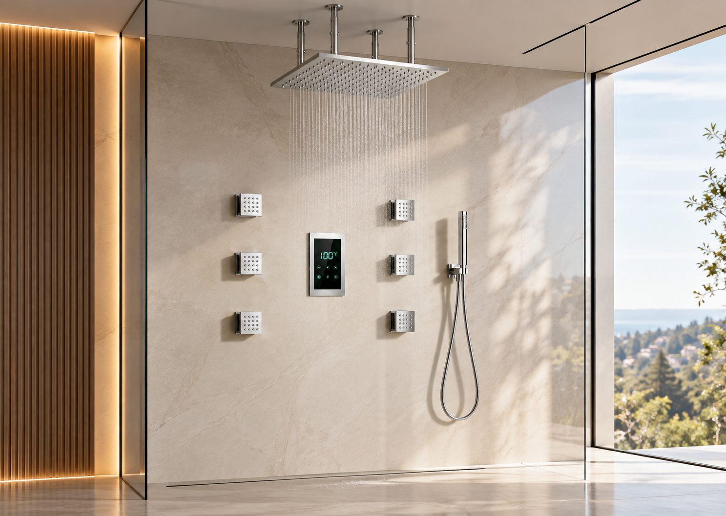 Luxury multifunctional shower systems for residential bathrooms