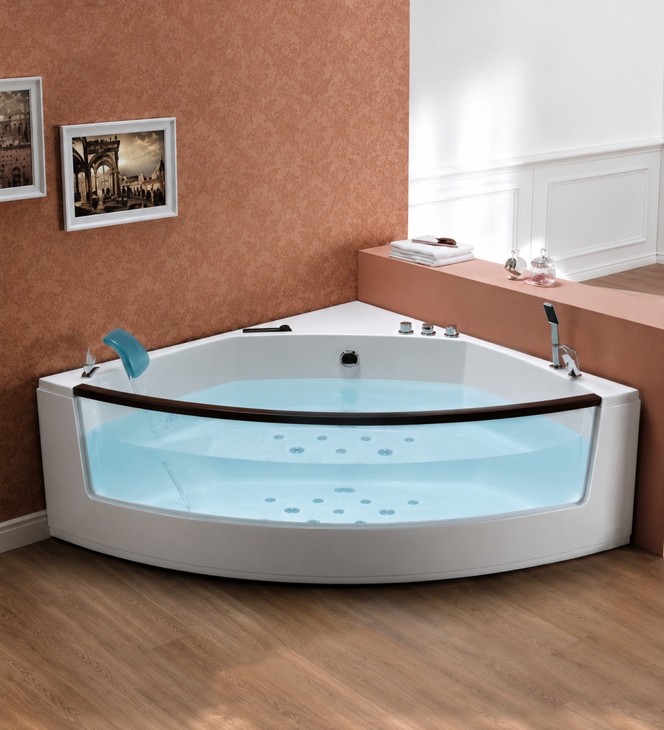 Luxury Corner Whirlpool Bathtub