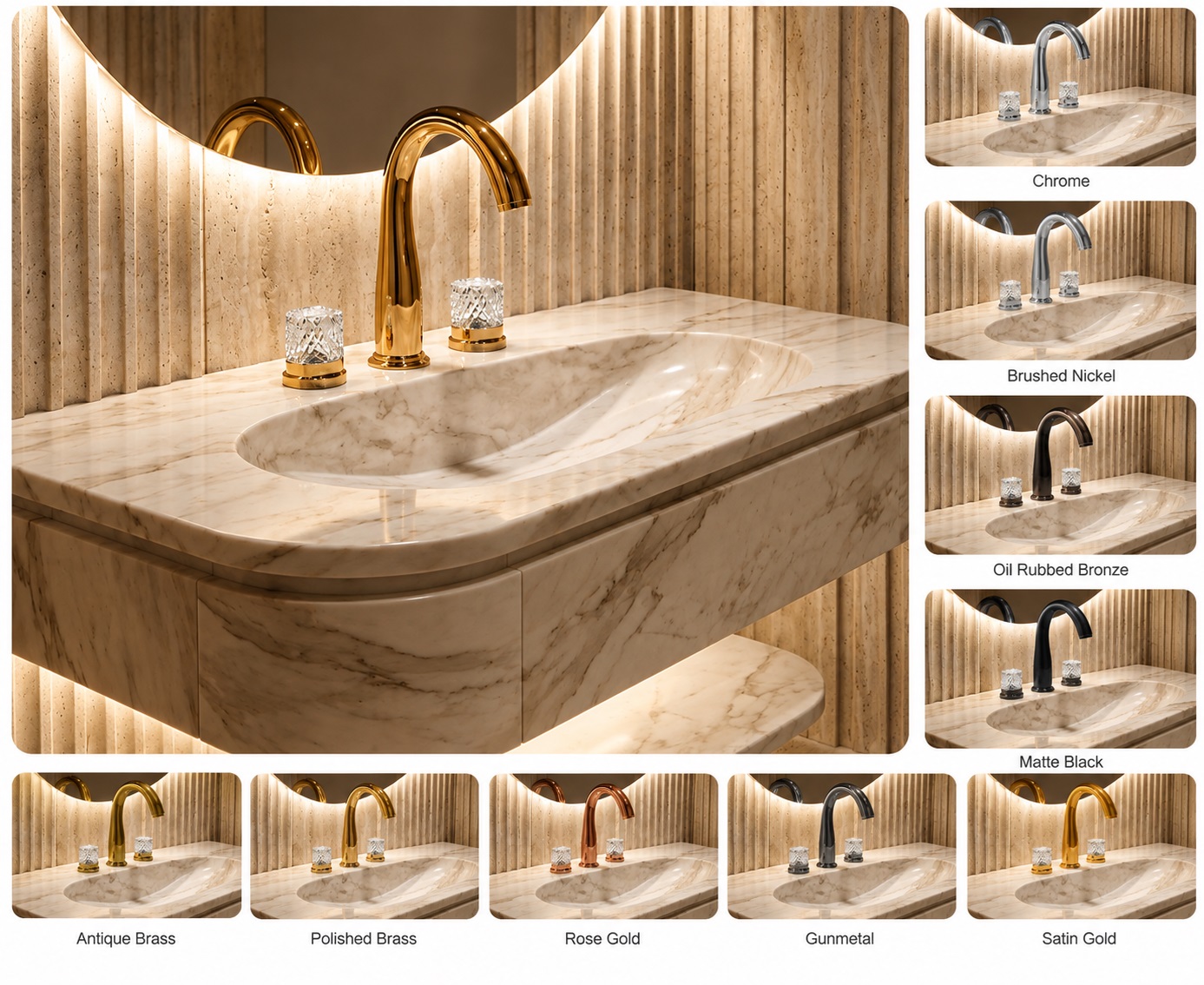 BathSelect DualOrion Gold thermostatic dual handle bathroom faucet FS11160GL