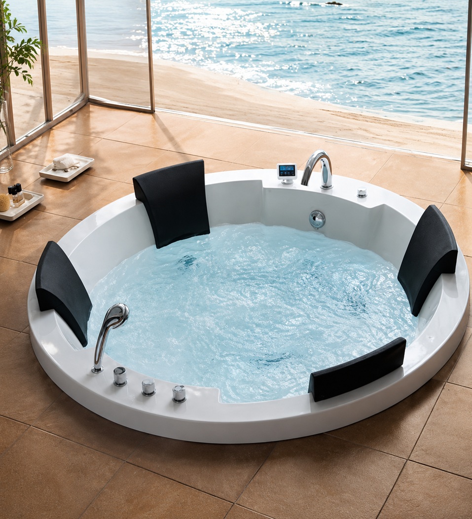 Round Oceanfront Whirlpool Spa Bathtub