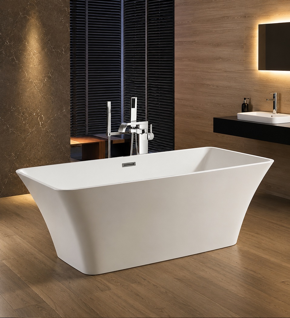 Luxury White Freestanding Soaking Bathtub