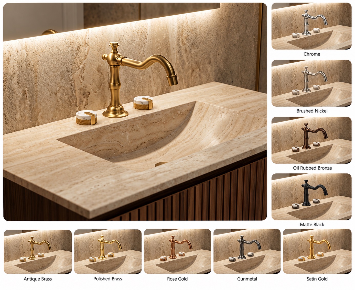 BathSelect Aerius Antique Brass widespread bathroom faucet BS11000AB