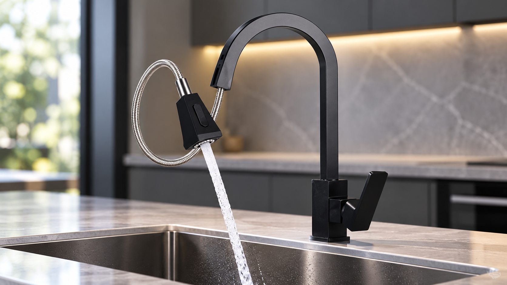 Modern matte black kitchen faucet designs