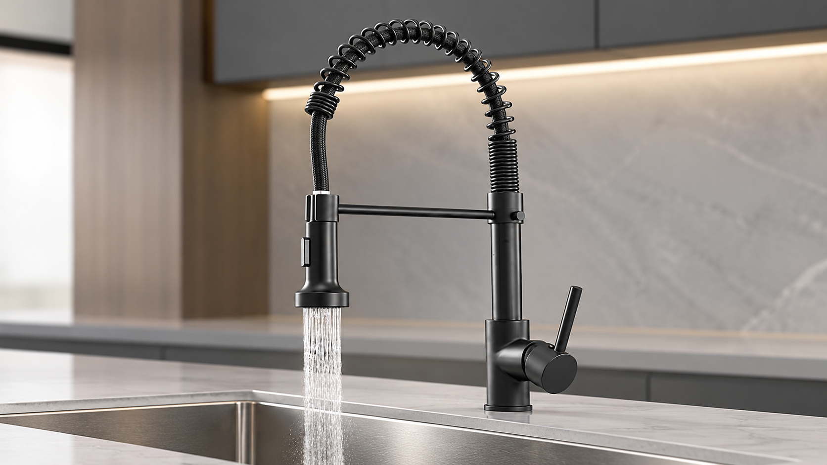 Single hole kitchen faucets for residential kitchen sinks