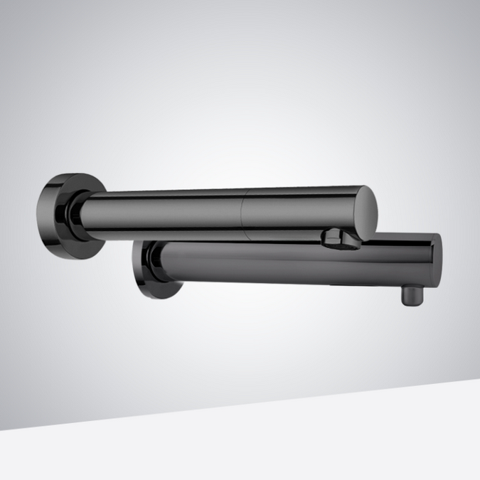Venice matte black wall mount touchless faucet and soap dispenser