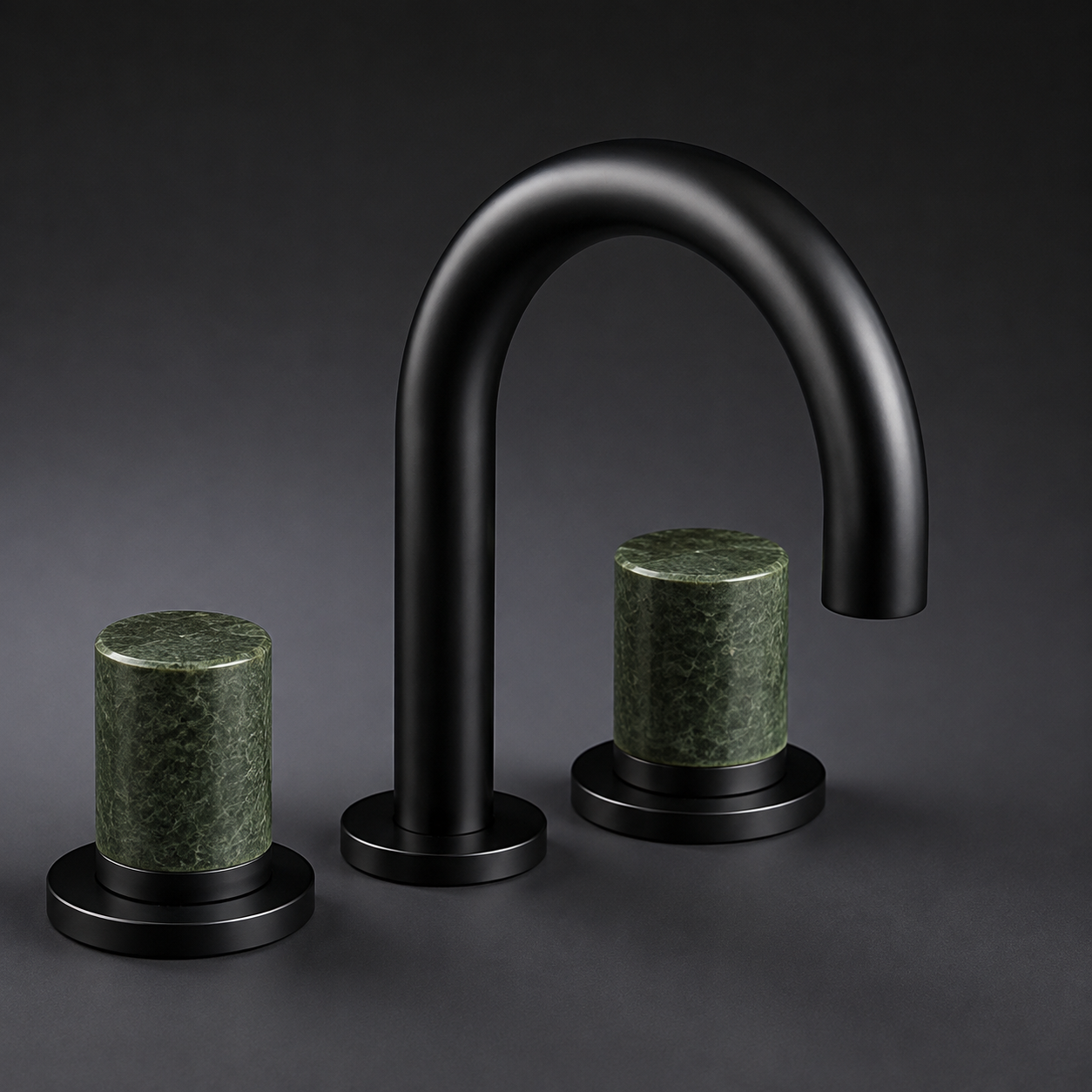 BathSelect TerraLuxe matte black deck mounted bathroom faucet