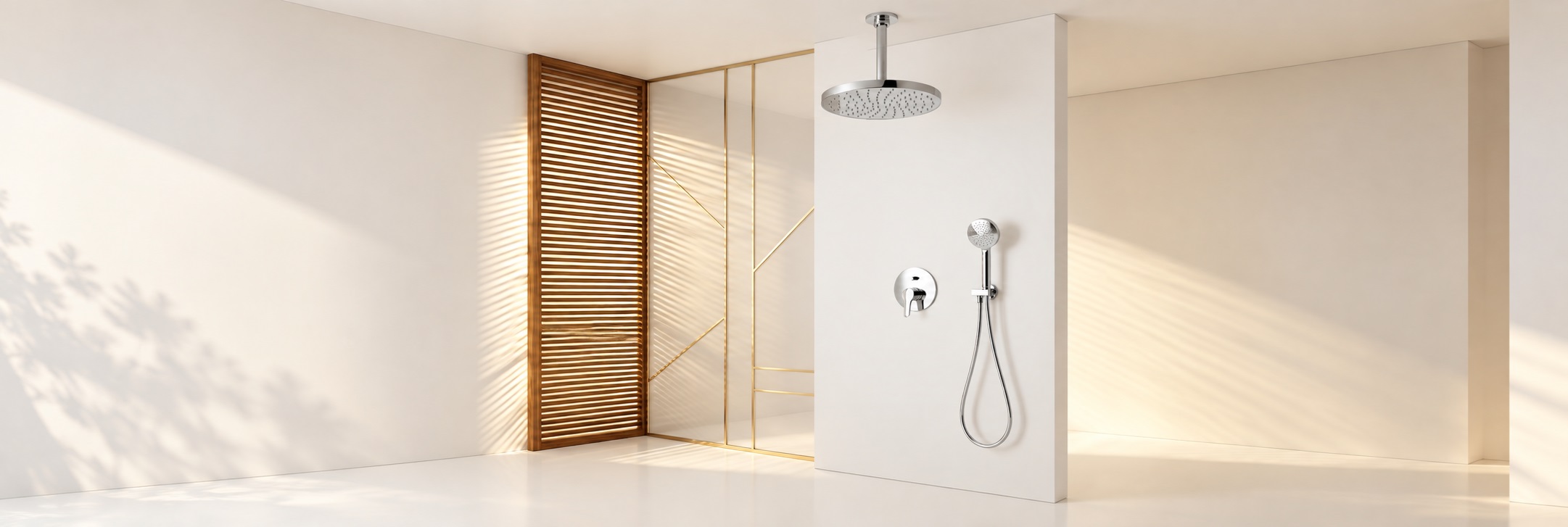 Chrome shower systems with handheld shower configuration