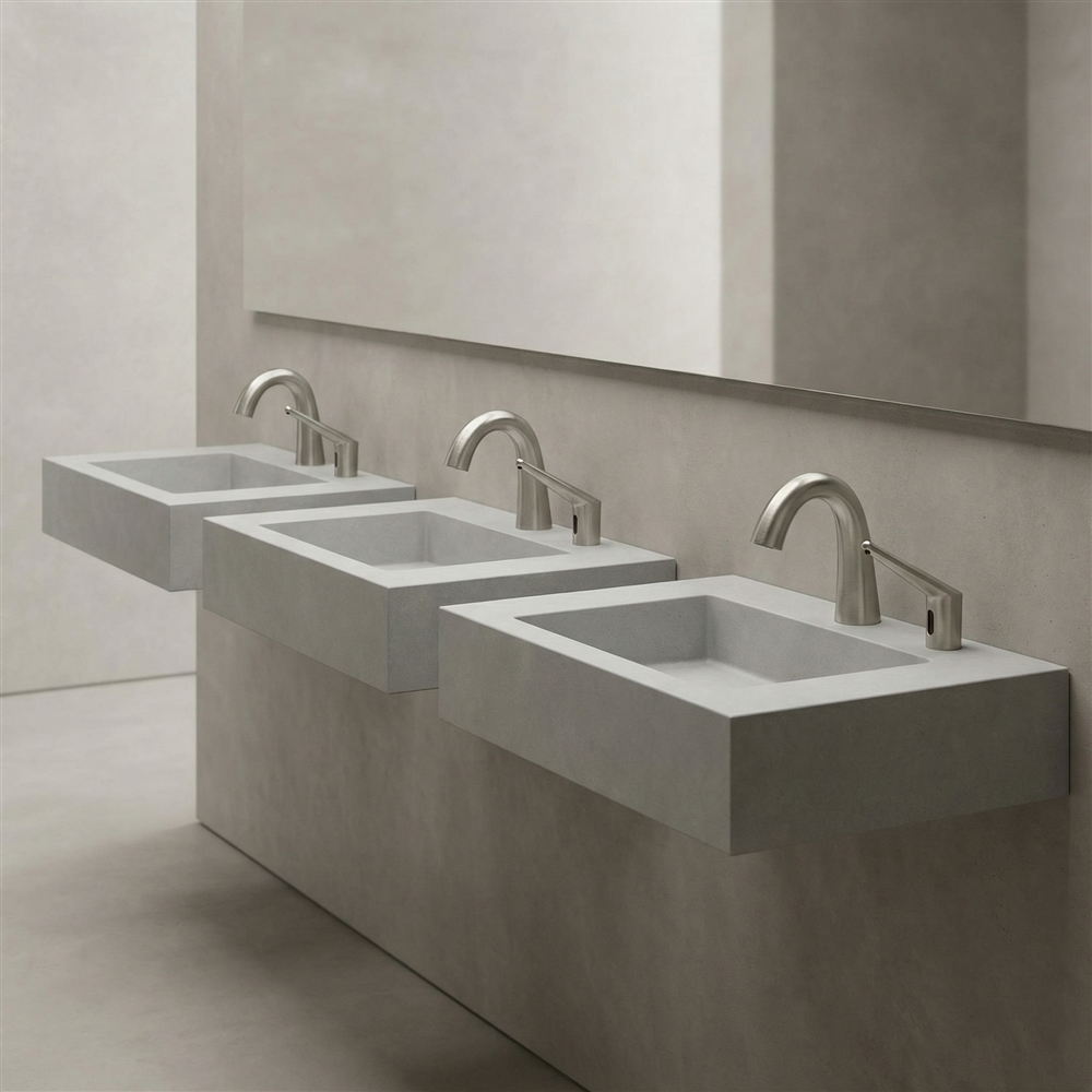 Accessible commercial bathroom faucets
