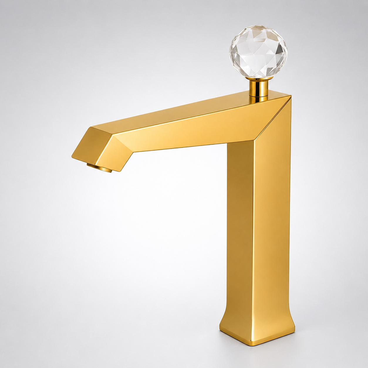BathSelect Crystal Royale gold single handle deck mounted faucet
