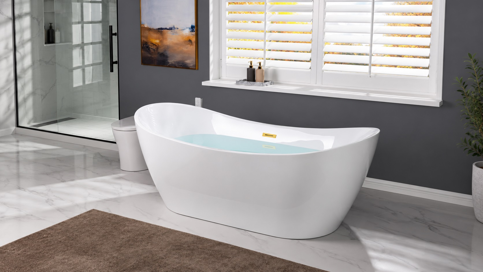 Luxury soaking bathtubs for spa environments