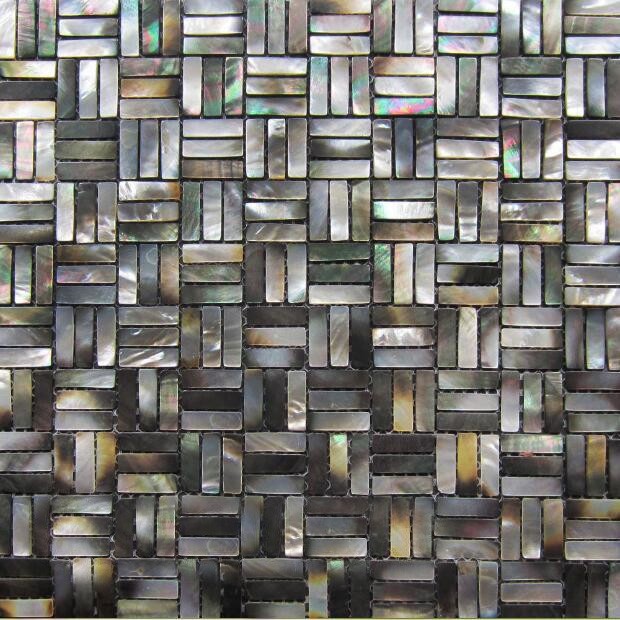 BathSelect Sea Shell Mother Of Pearl Tiles in Black
