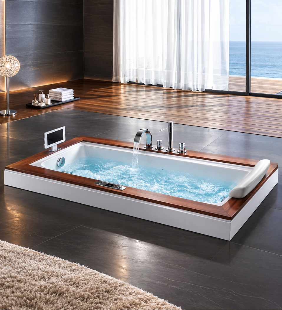 Ocean View Rectangular Whirlpool Bathtub