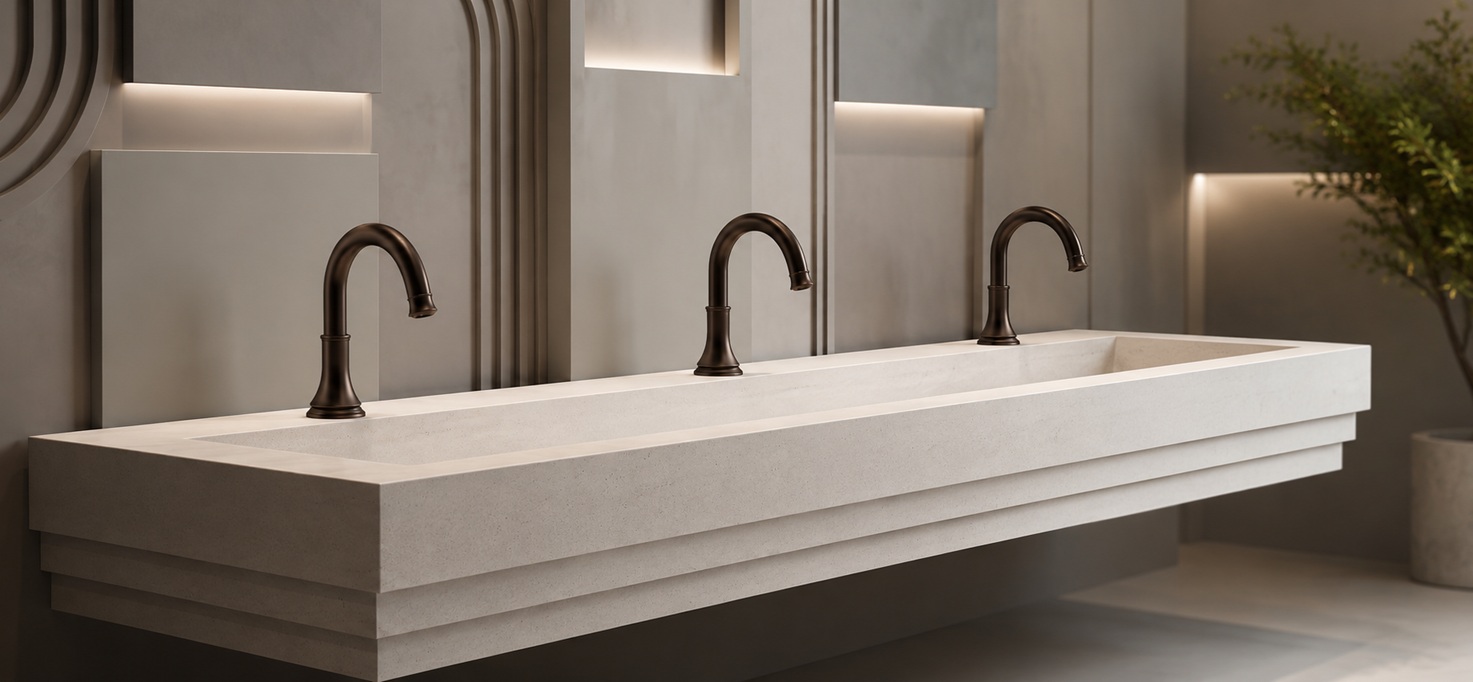 Climate-responsive public restroom planning with water-efficient fixtures and sustainable infrastructure