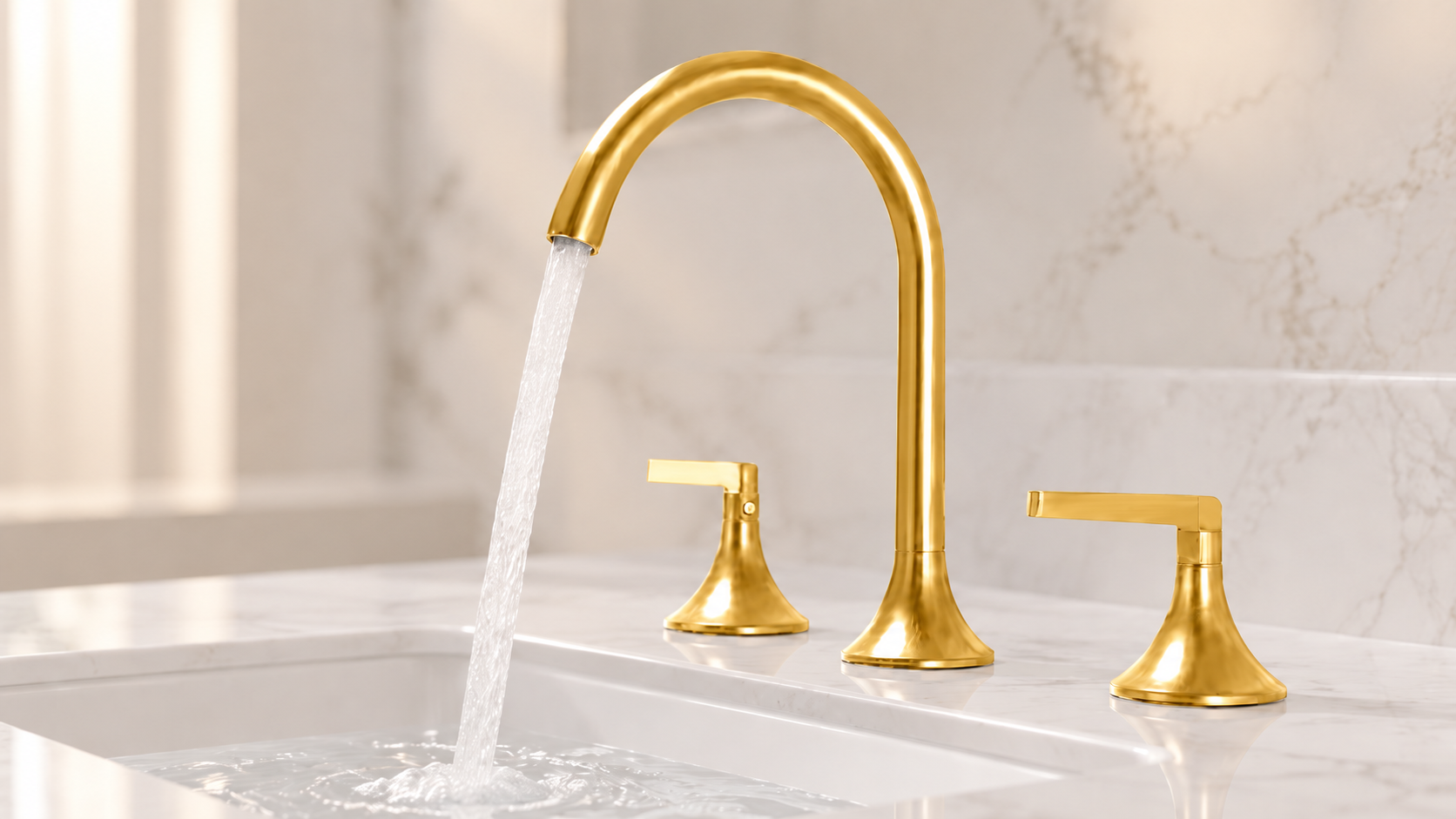 Luxury widespread bathroom sink faucet for hotel and hospitality vanities