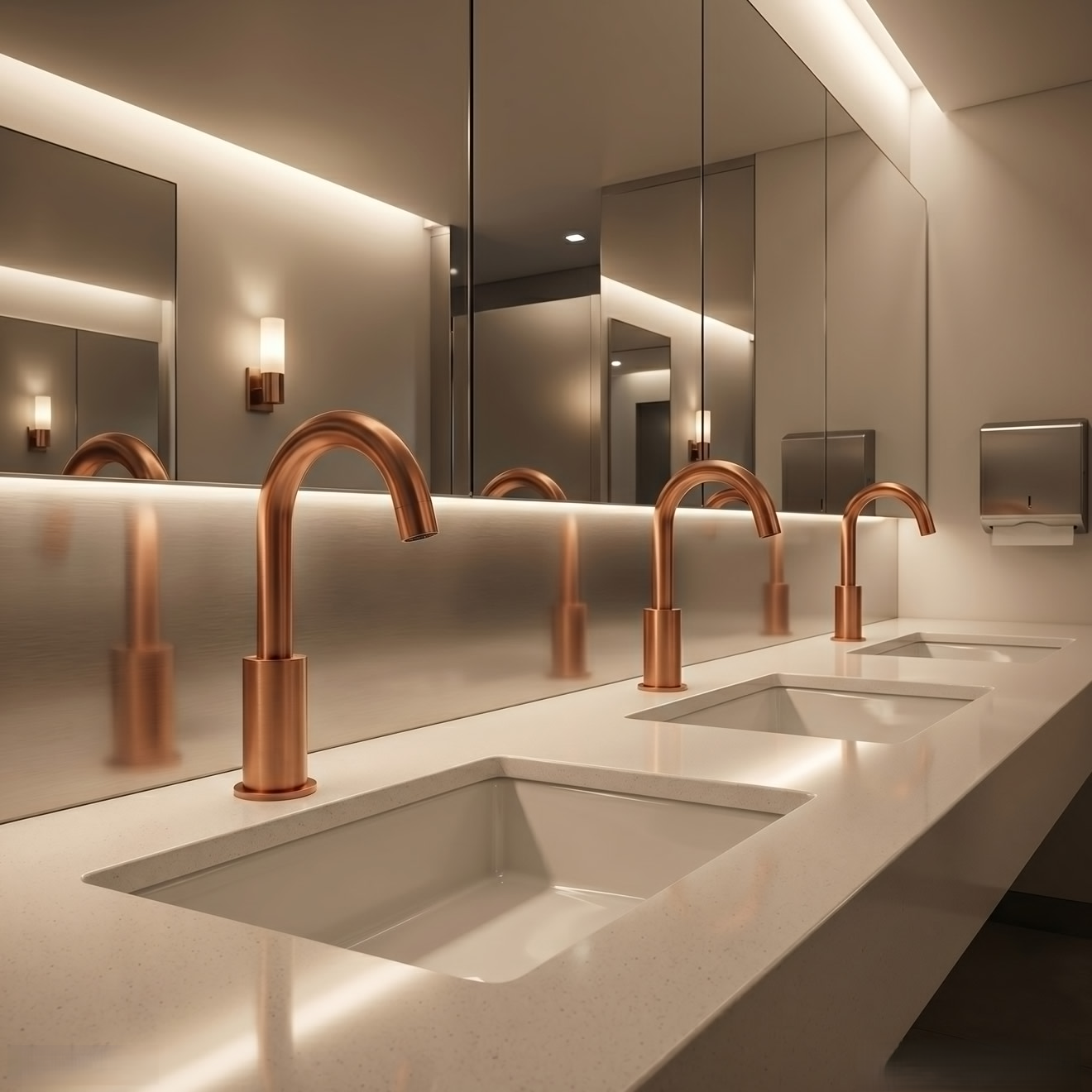 Stadium commercial bathroom sinks