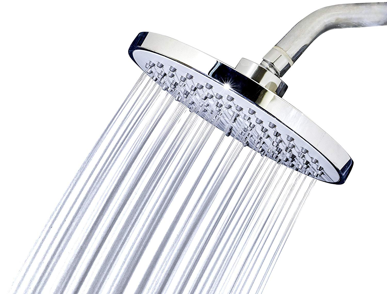 BathSelect Round Stainless Steel Wall Mount Rainfall Shower Head In Chrome Finish