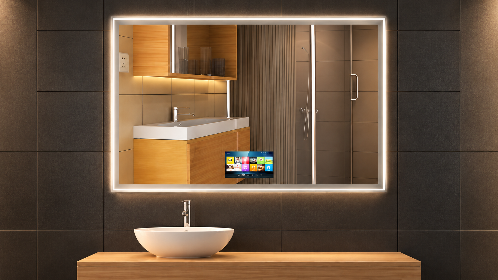 Lyon waterproof bathroom smart TV with WiFi for spa and wellness bathroom installations