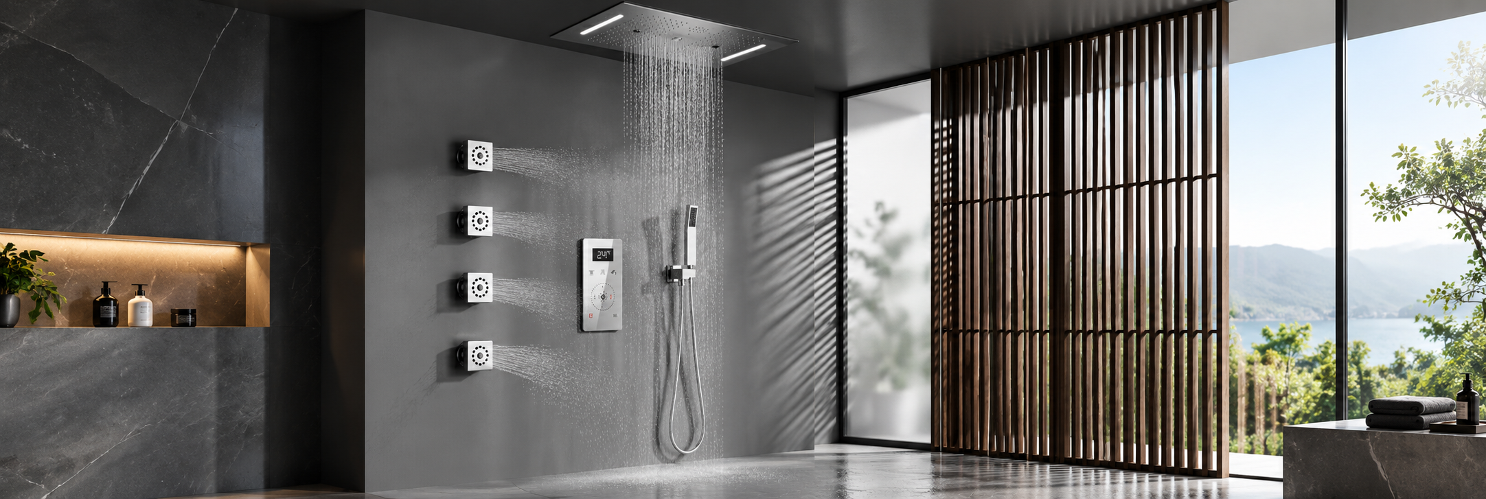 BathSelect multicolor LED digital shower systems