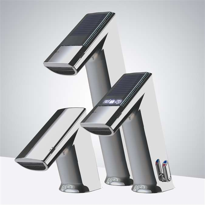 BathSelect Verona hot and cold commercial automatic sensor faucet with soap dispenser in chrome