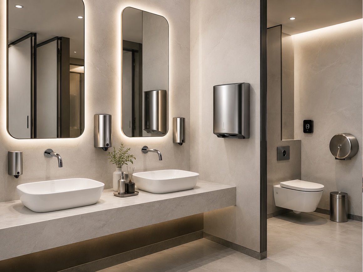 Touchless commercial bathroom solutions - automatic soap dispensers, sensor faucets, and restroom accessories