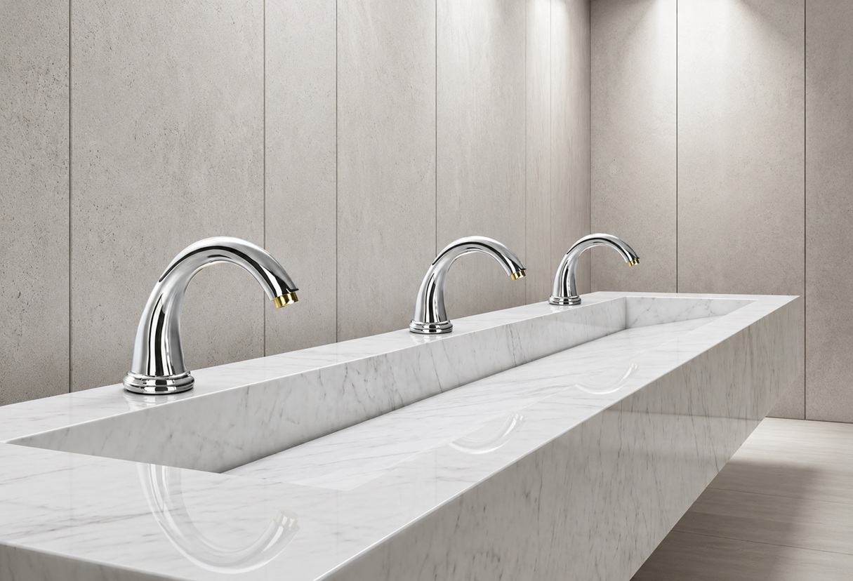 BathSelect touchless fixtures for high-traffic commercial restroom planning