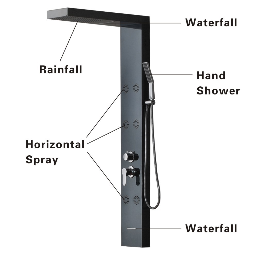 Luna-Shower-Panel-Rainfall-Massage-Jets-Waterfall