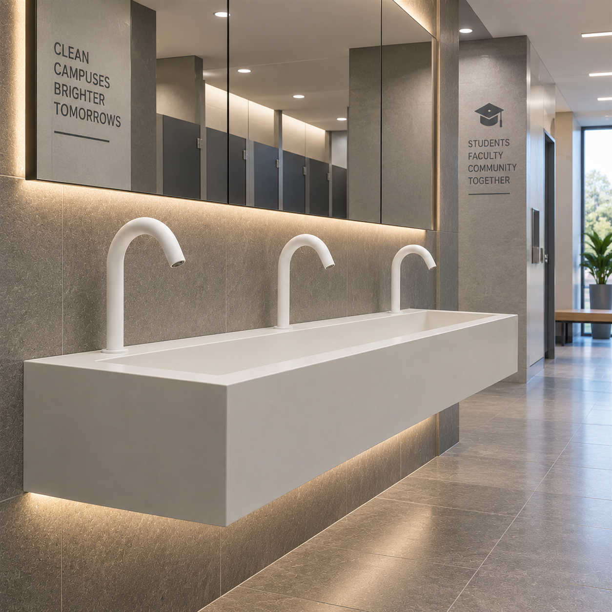 Commercial ToF faucets for universities hotels and hospitality projects