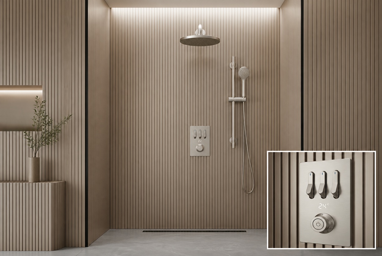 Shower arm connection inside wall