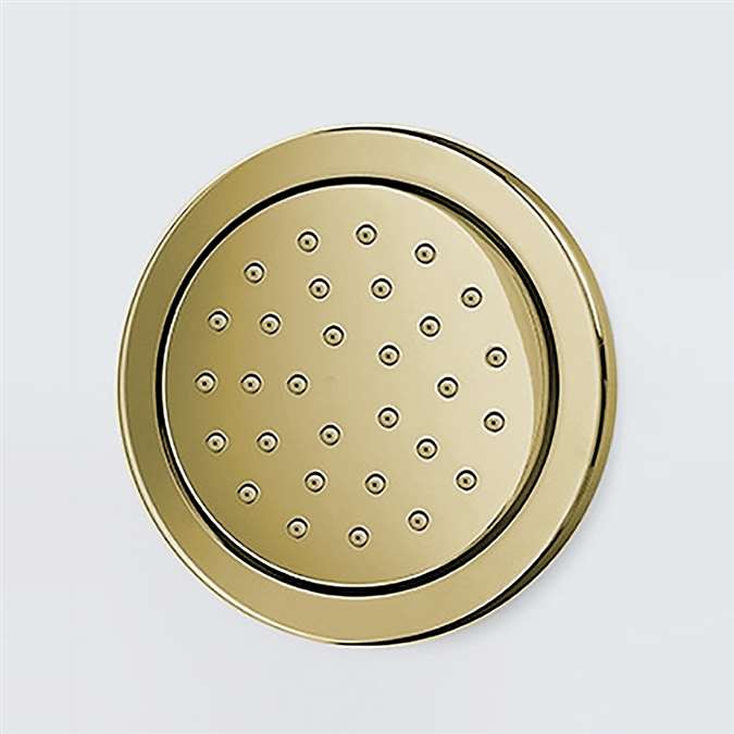 BathSelect Brushed Gold Round Shower Body Jet