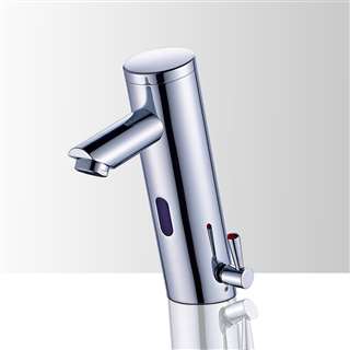 Hospitality public restroom BathSelect Platinum Thermostatic Temperature Control Automatic Commercial Sensor Faucet Solid Brass Construction in Chrome - (Available in Oil Rubbed Bronze)