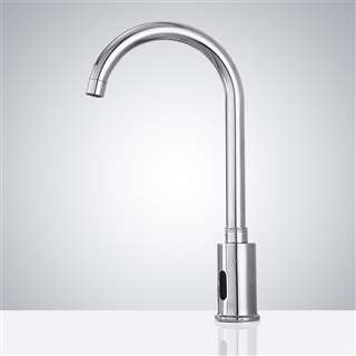 Hospitality Public Restroom BathSelect Wella Goose Neck Chrome Automatic Commercial Sensor Faucet B510 - (also available in Oil Rubbed Bronze or Gold Tone)