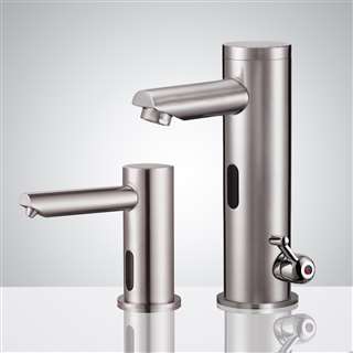 BathSelect� Munich Thermostatic Sensor Faucet & Automatic Soap Dispenser in Brushed Nickel