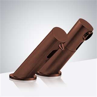 BathSelect Hospitality Contemporary Automatic Commercial Sensor Faucet and Matching Soap Dispenser in Oil Rubbed Bronze