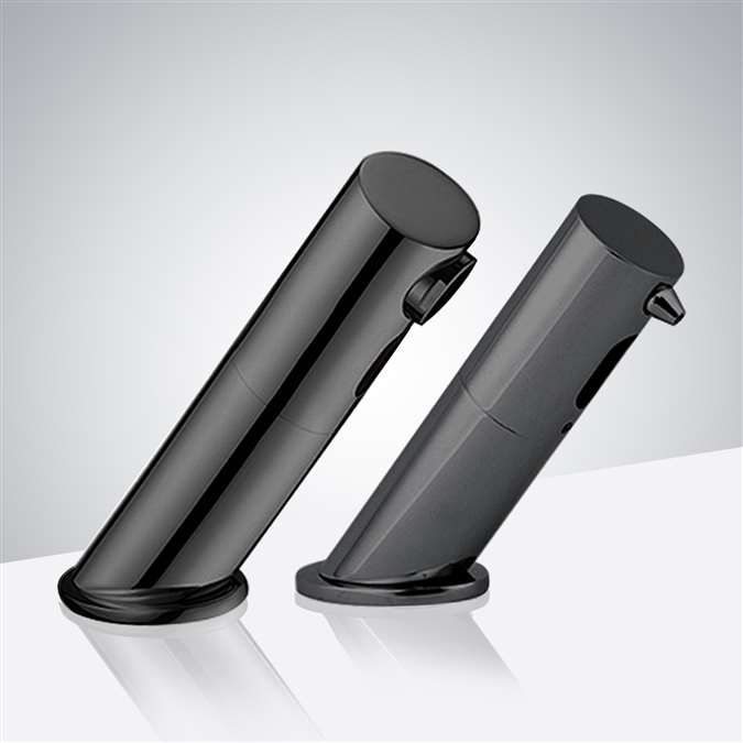 Fontana Contemporary Automatic Commercial Sensor Faucet and Matching Soap Dispenser Black