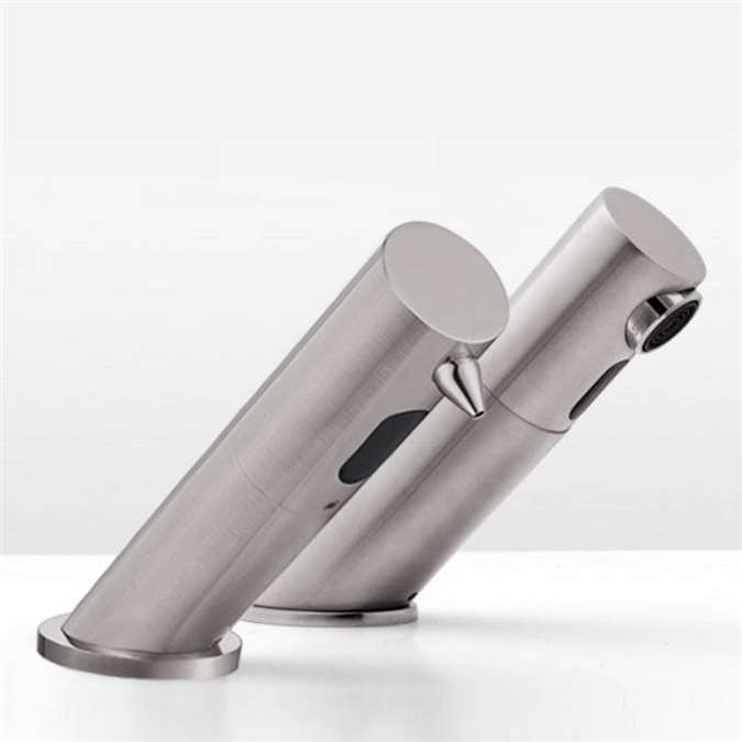 BathSelect Contemporary Brushed Nickel Automatic Sensor Faucet and Soap Dispenser