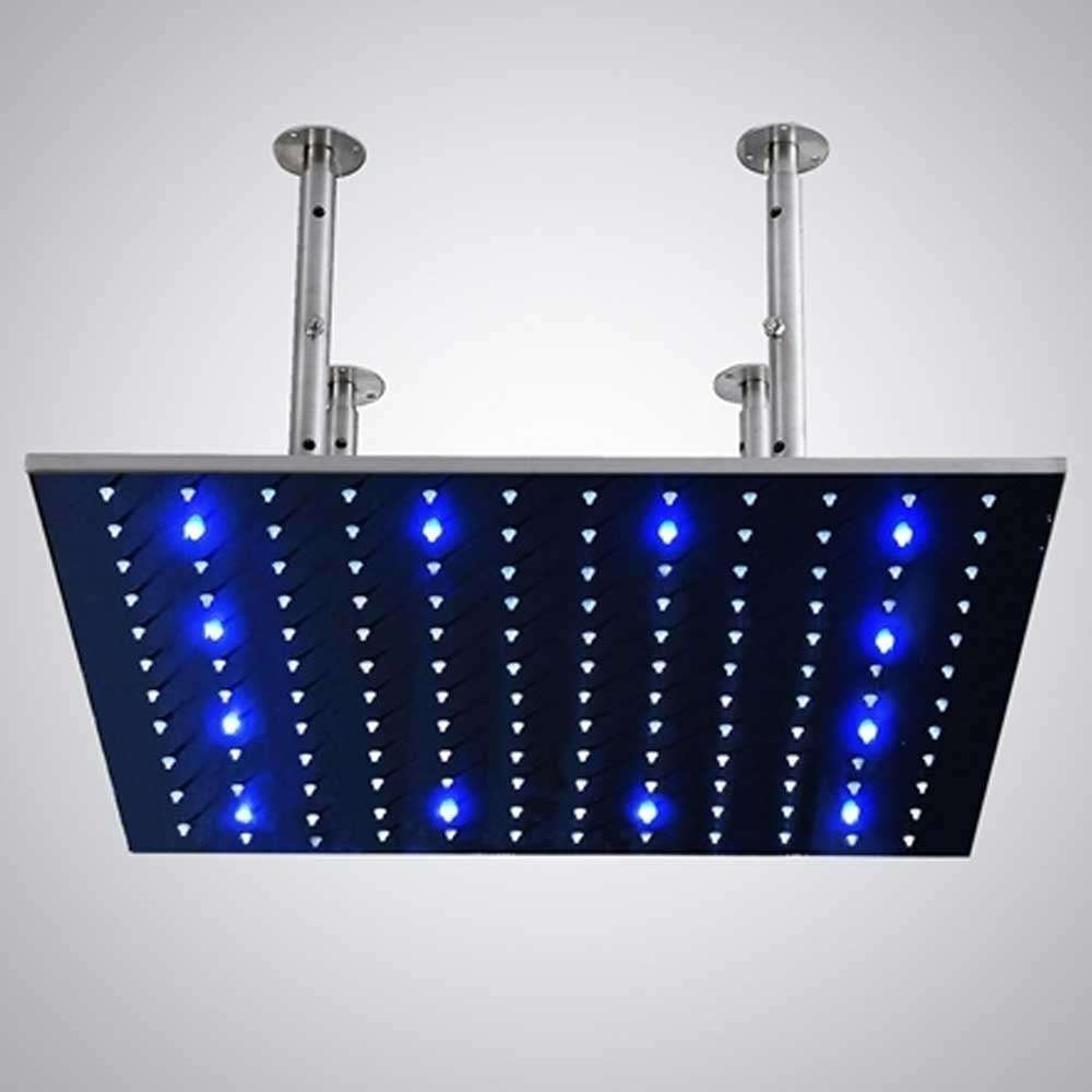 BathSelect 20 inch Stainless Steel Multi Color Water Powered LED Shower image 1