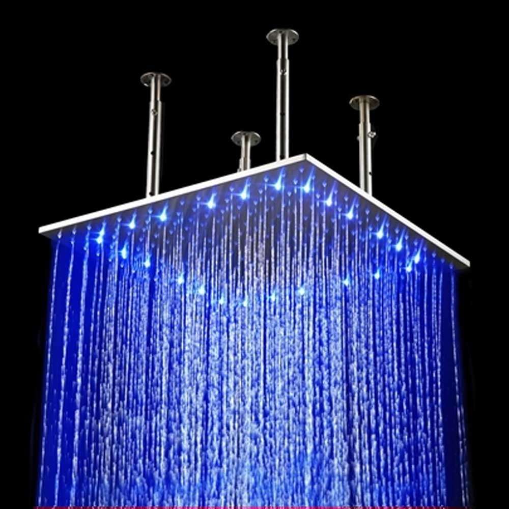 BathSelect 20 inch Stainless Steel Multi Color Water Powered LED Shower image 2