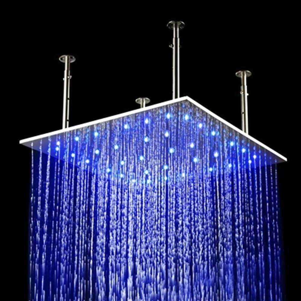 BathSelect 20 inch Stainless Steel Multi Color Water Powered LED Shower image 3