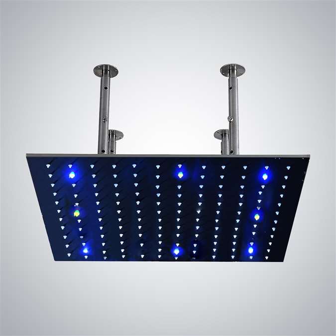 Multi Color Water Powered Led Ceiling Mount Shower Head