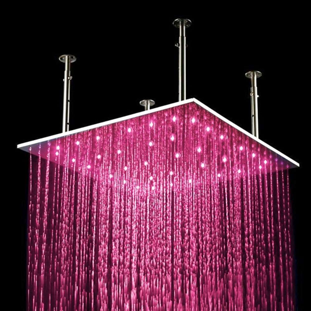 Juno 24 inch Multi Color Water Powered LED Ceiling Mount Shower Head image 4
