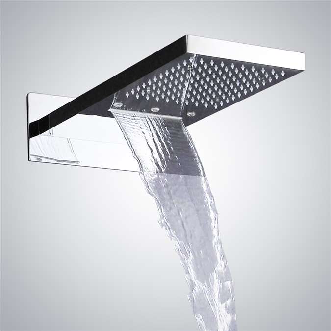 Waterfall showerhead finish collection