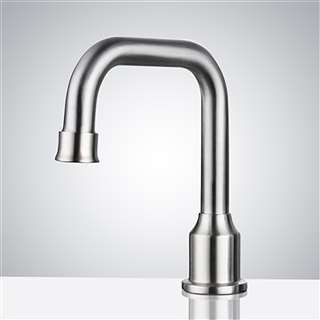 Hospitality BathSelect Deck Mount Long Neck Commercial Brushed Nickel Motion Sensor Faucet