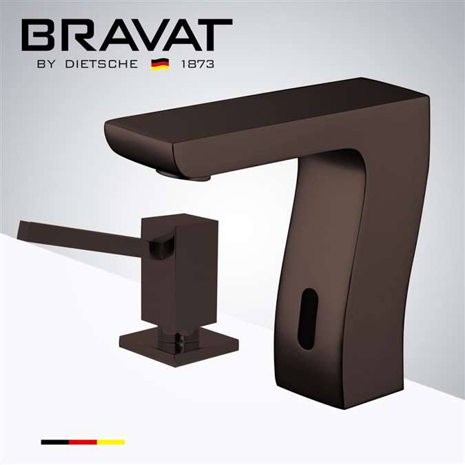BathSelect Light Oil Rubbed Bronze Infrared Automatic Electronic Commercial Faucet with Manual Soap Dispenser
