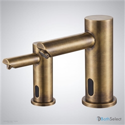 BathSelect Solo Antique Brass Commercial Automatic Dual Touchless Sensor Faucet And Soap Dispenser