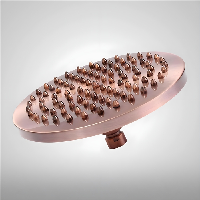 Antique Red Copper 8 Round Shower Head Bathroom Rainfall Shower